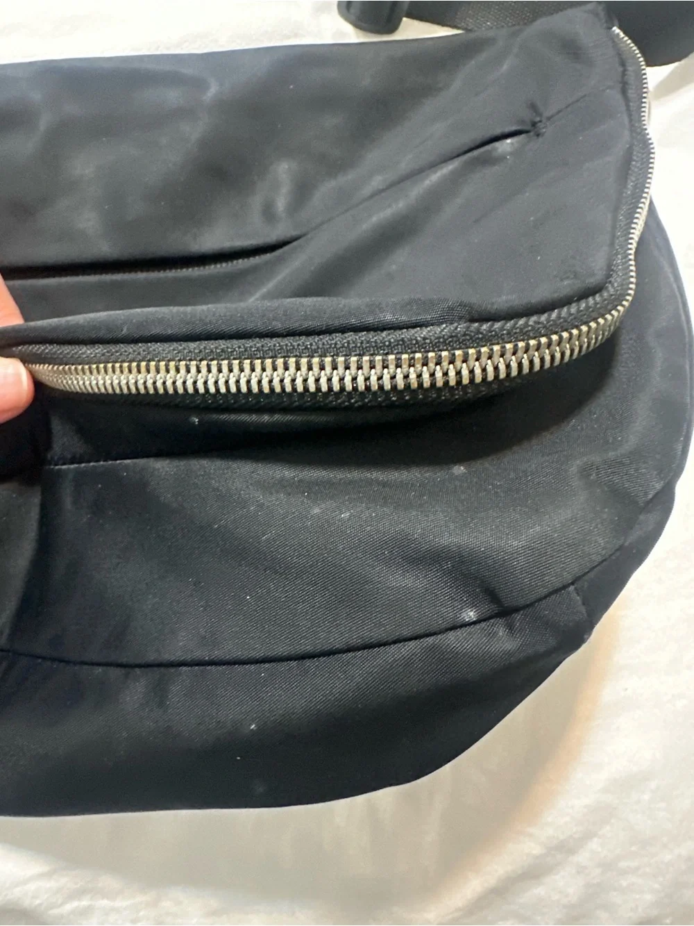 lululemon athletica Black Crossbody Messenger with Silver Accents